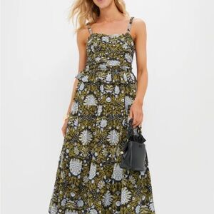 Black Floral Peplum Myles Midi Dress